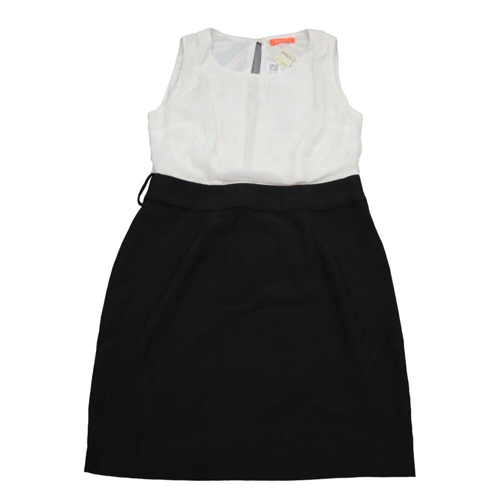 BANJUL Dress Womens L White Black Sleeveless Keyhole Back Pencil Dress
